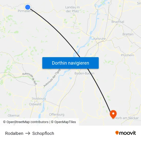 Rodalben to Schopfloch map