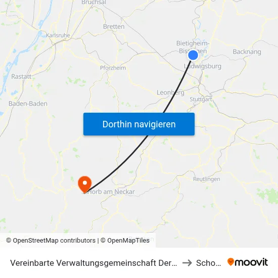 Vereinbarte Verwaltungsgemeinschaft Der Stadt Bietigheim-Bissingen to Schopfloch map