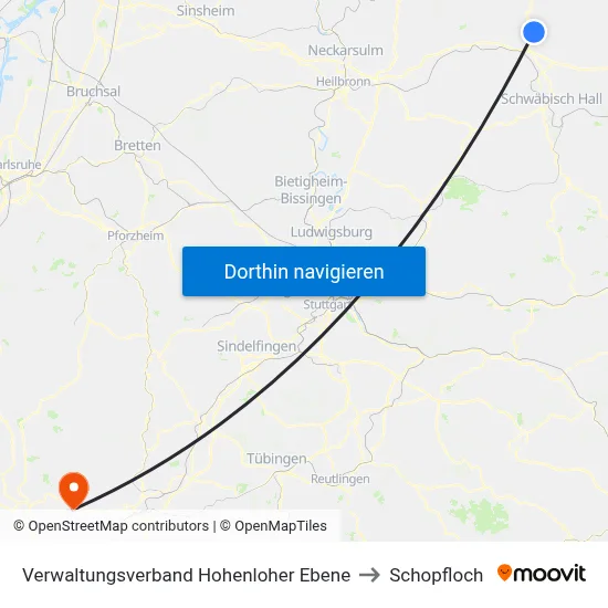 Verwaltungsverband Hohenloher Ebene to Schopfloch map