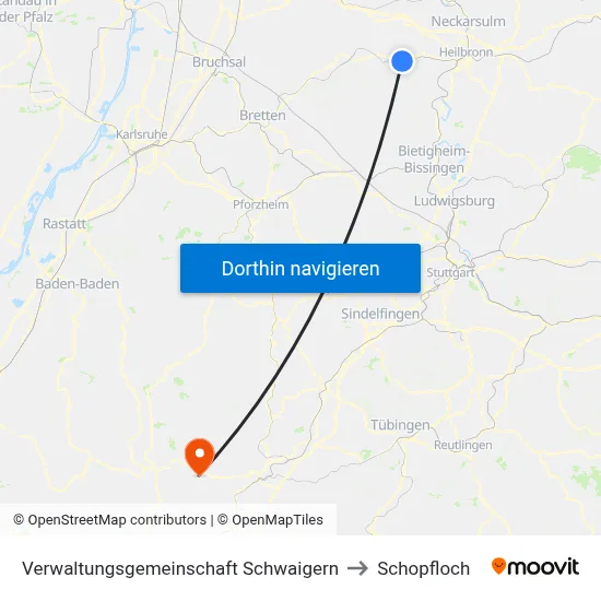 Verwaltungsgemeinschaft Schwaigern to Schopfloch map