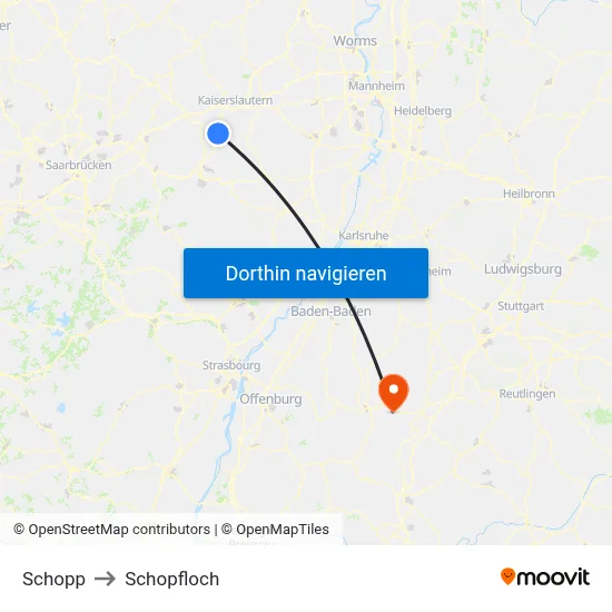 Schopp to Schopfloch map