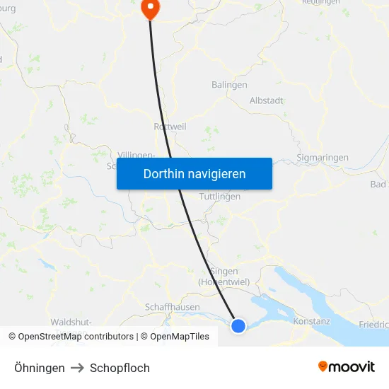 Öhningen to Schopfloch map