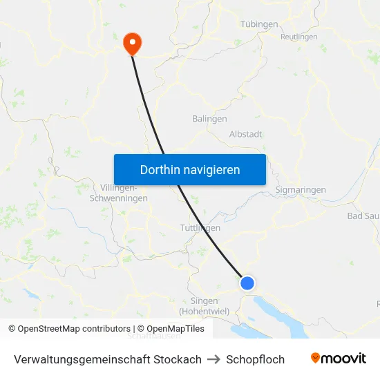 Verwaltungsgemeinschaft Stockach to Schopfloch map