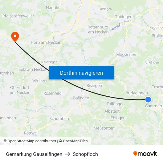 Gemarkung Gauselfingen to Schopfloch map