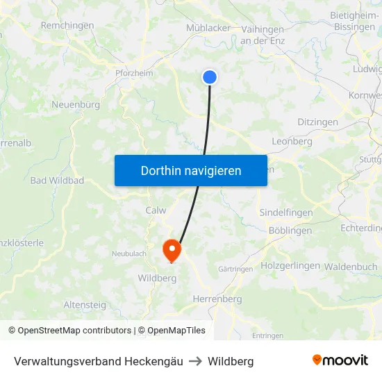 Verwaltungsverband Heckengäu to Wildberg map