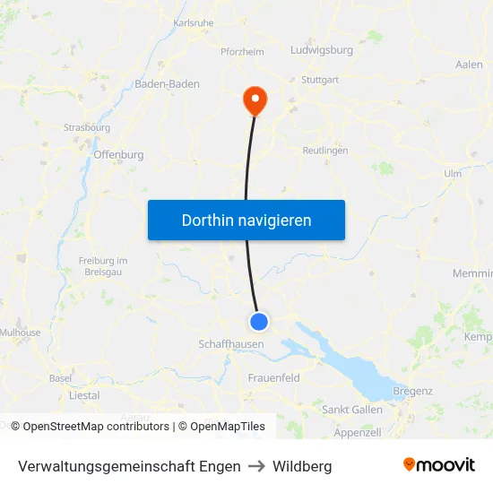 Verwaltungsgemeinschaft Engen to Wildberg map
