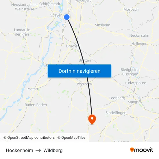 Hockenheim to Wildberg map
