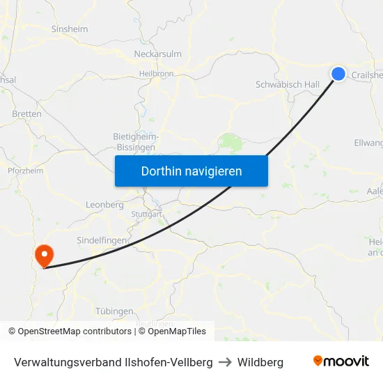 Verwaltungsverband Ilshofen-Vellberg to Wildberg map