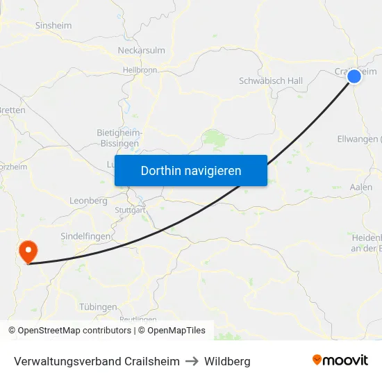 Verwaltungsverband Crailsheim to Wildberg map