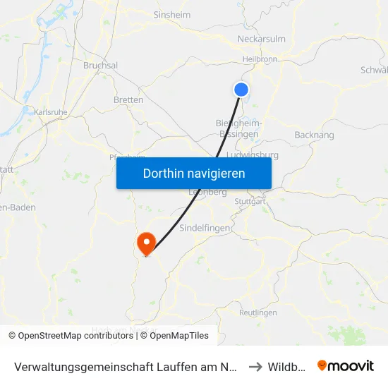 Verwaltungsgemeinschaft Lauffen am Neckar to Wildberg map