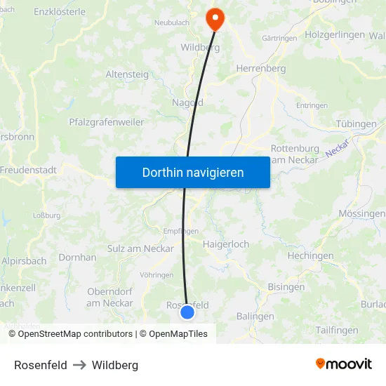 Rosenfeld to Wildberg map