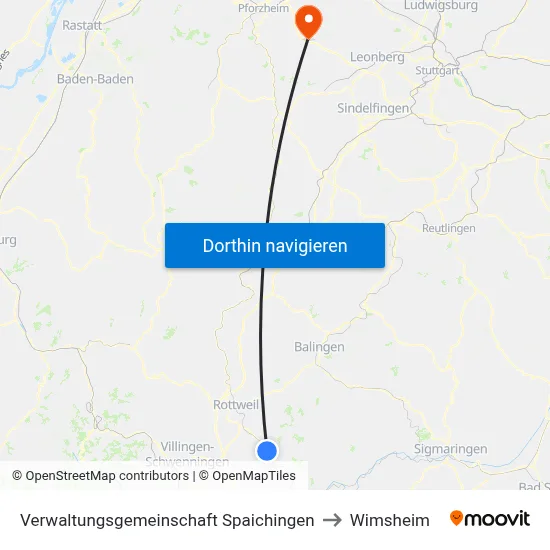 Verwaltungsgemeinschaft Spaichingen to Wimsheim map
