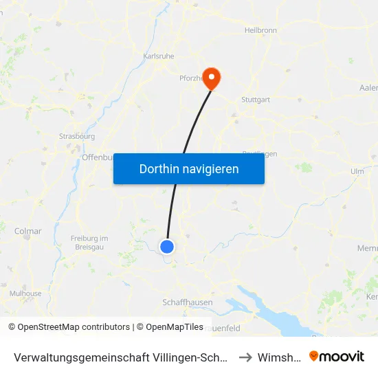 Verwaltungsgemeinschaft Villingen-Schwenningen to Wimsheim map