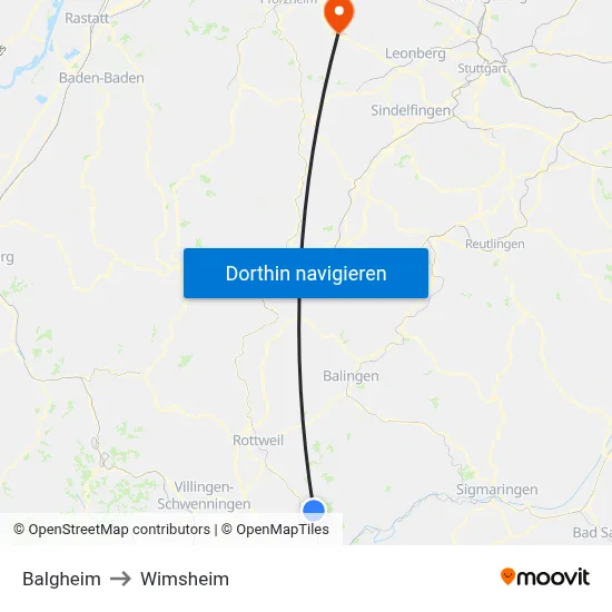 Balgheim to Wimsheim map