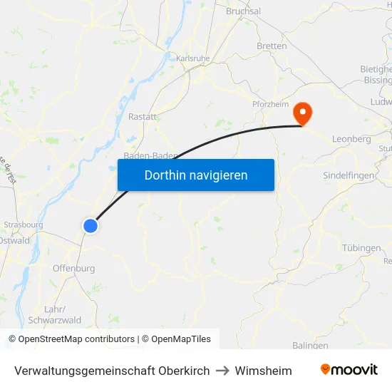 Verwaltungsgemeinschaft Oberkirch to Wimsheim map