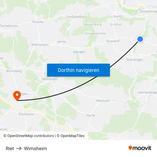 Riet to Wimsheim map