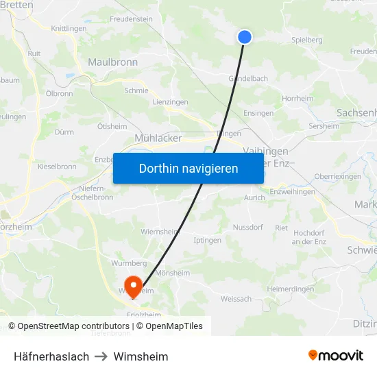 Häfnerhaslach to Wimsheim map