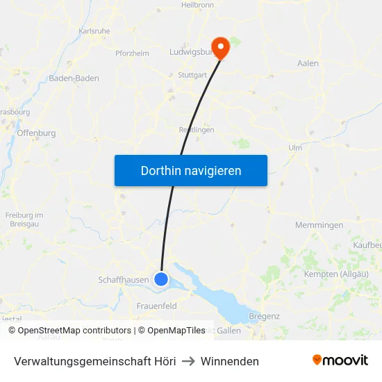 Verwaltungsgemeinschaft Höri to Winnenden map