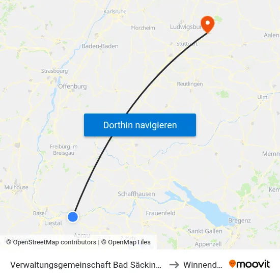 Verwaltungsgemeinschaft Bad Säckingen to Winnenden map