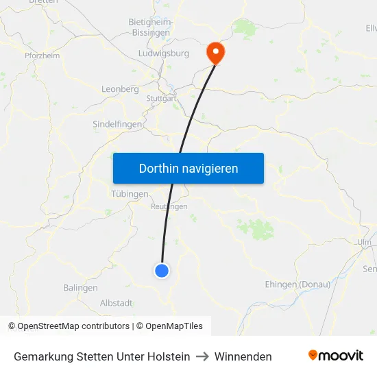 Gemarkung Stetten Unter Holstein to Winnenden map