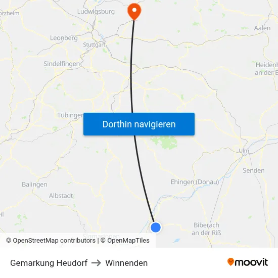 Gemarkung Heudorf to Winnenden map