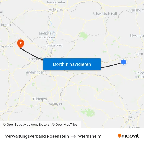 Verwaltungsverband Rosenstein to Wiernsheim map