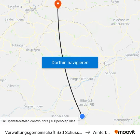 Verwaltungsgemeinschaft Bad Schussenried to Winterbach map