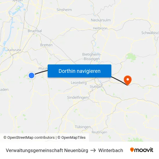 Verwaltungsgemeinschaft Neuenbürg to Winterbach map