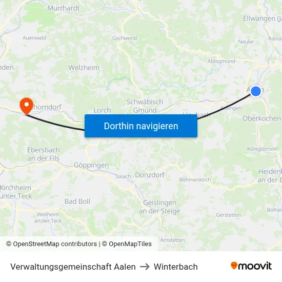 Verwaltungsgemeinschaft Aalen to Winterbach map