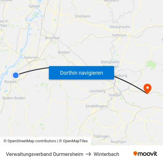 Verwaltungsverband Durmersheim to Winterbach map