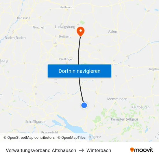 Verwaltungsverband Altshausen to Winterbach map
