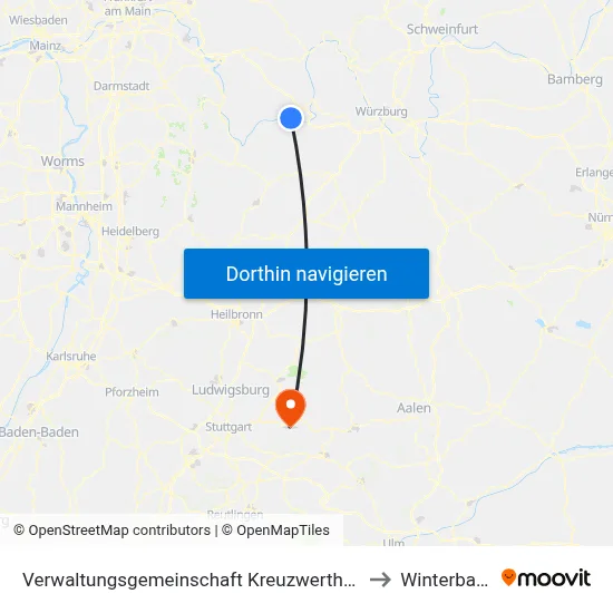 Verwaltungsgemeinschaft Kreuzwertheim to Winterbach map