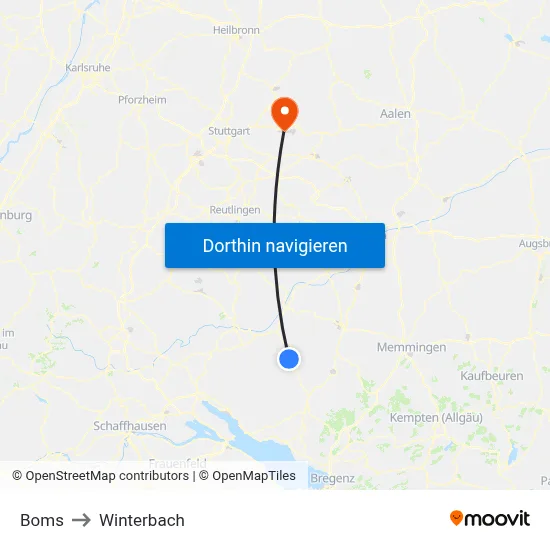Boms to Winterbach map