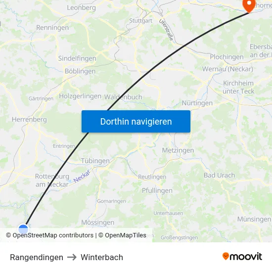 Rangendingen to Winterbach map