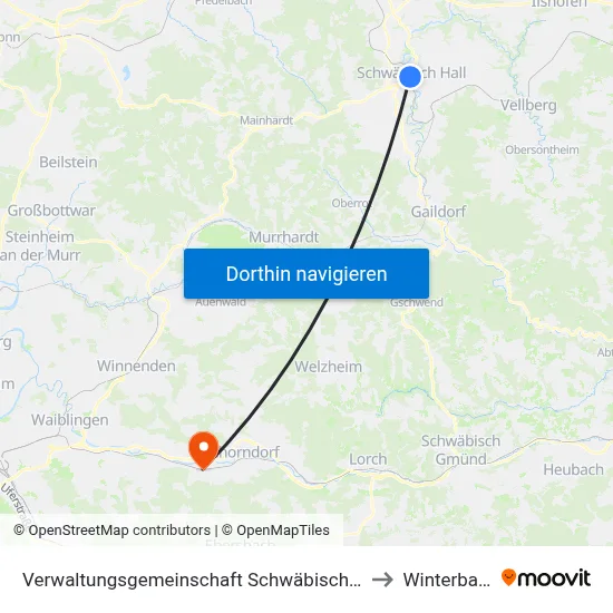 Verwaltungsgemeinschaft Schwäbisch Hall to Winterbach map