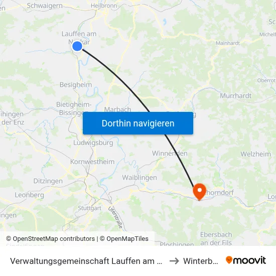 Verwaltungsgemeinschaft Lauffen am Neckar to Winterbach map