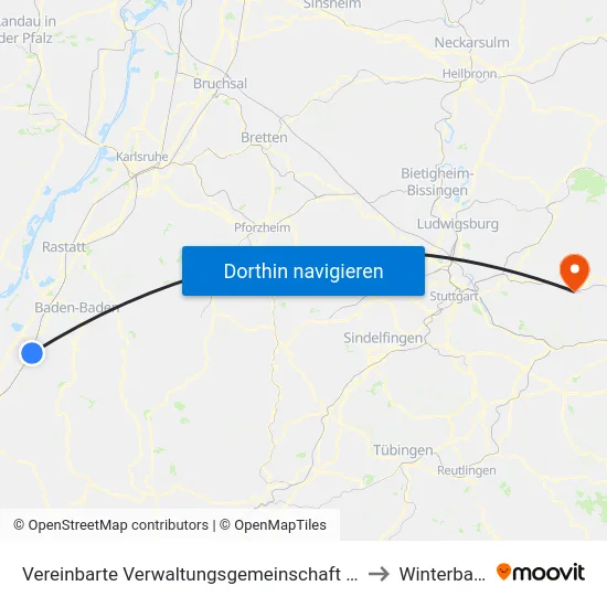 Vereinbarte Verwaltungsgemeinschaft Bühl to Winterbach map