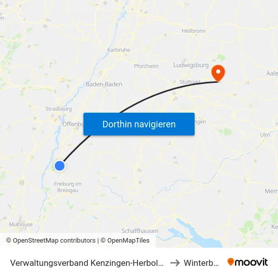 Verwaltungsverband Kenzingen-Herbolzheim to Winterbach map