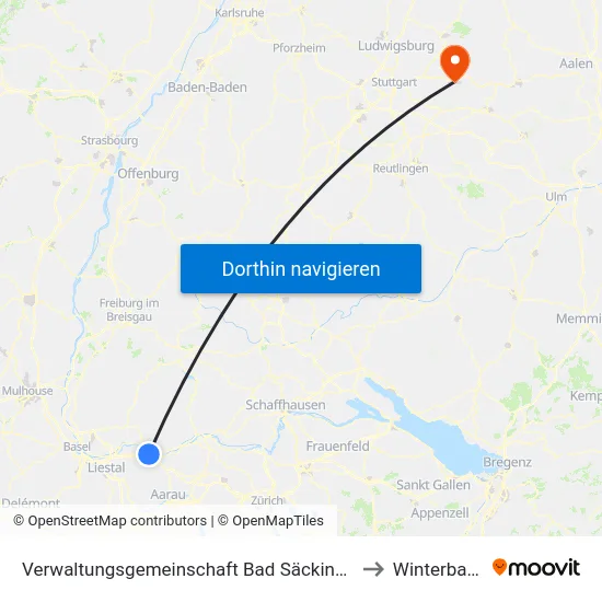 Verwaltungsgemeinschaft Bad Säckingen to Winterbach map