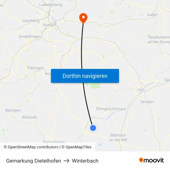 Gemarkung Dietelhofen to Winterbach map