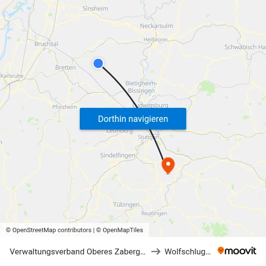 Verwaltungsverband Oberes Zabergäu to Wolfschlugen map