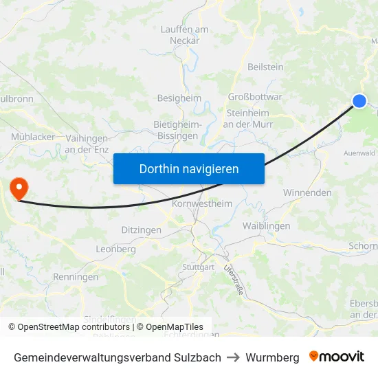 Gemeindeverwaltungsverband Sulzbach to Wurmberg map