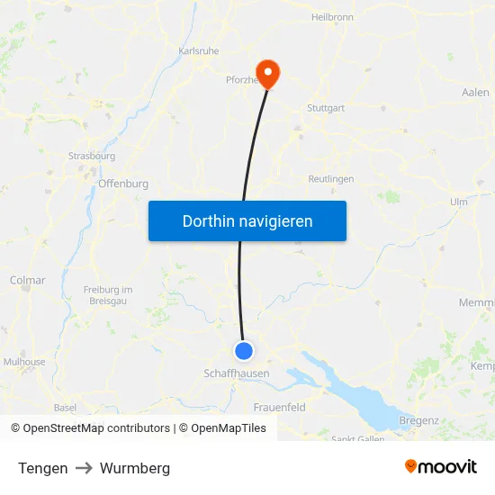 Tengen to Wurmberg map
