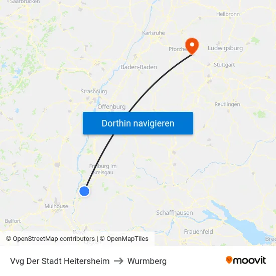 Vvg Der Stadt Heitersheim to Wurmberg map
