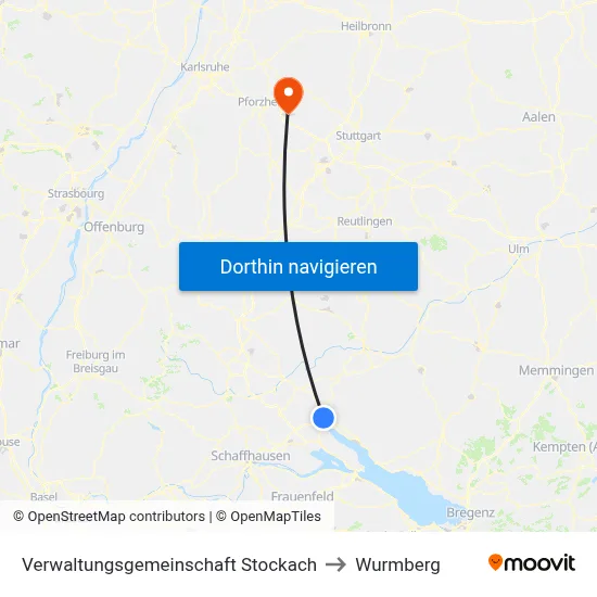 Verwaltungsgemeinschaft Stockach to Wurmberg map