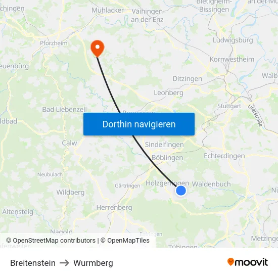 Breitenstein to Wurmberg map