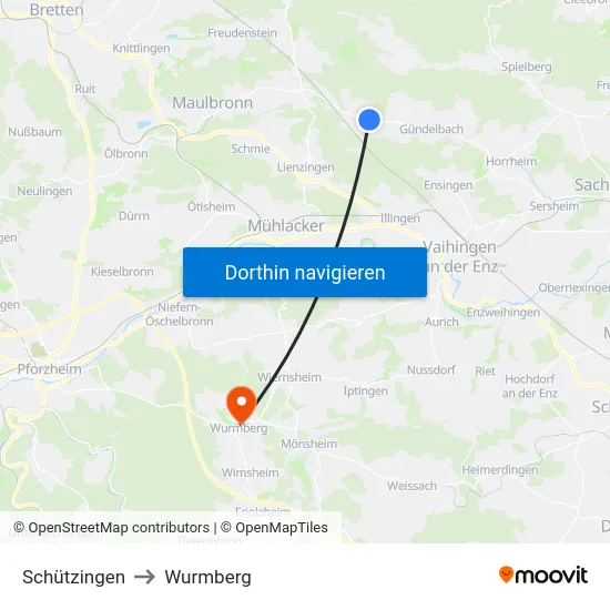 Schützingen to Wurmberg map