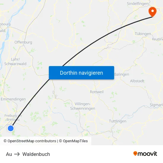 Au to Waldenbuch map