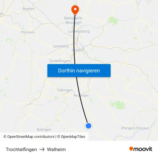 Trochtelfingen to Walheim map