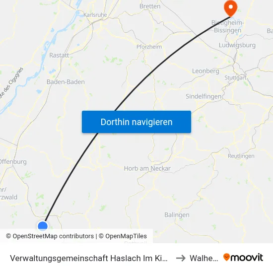 Verwaltungsgemeinschaft Haslach Im Kinzigtal to Walheim map